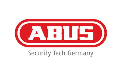The official logo of Abus, a security tech company used by our locksmiths.