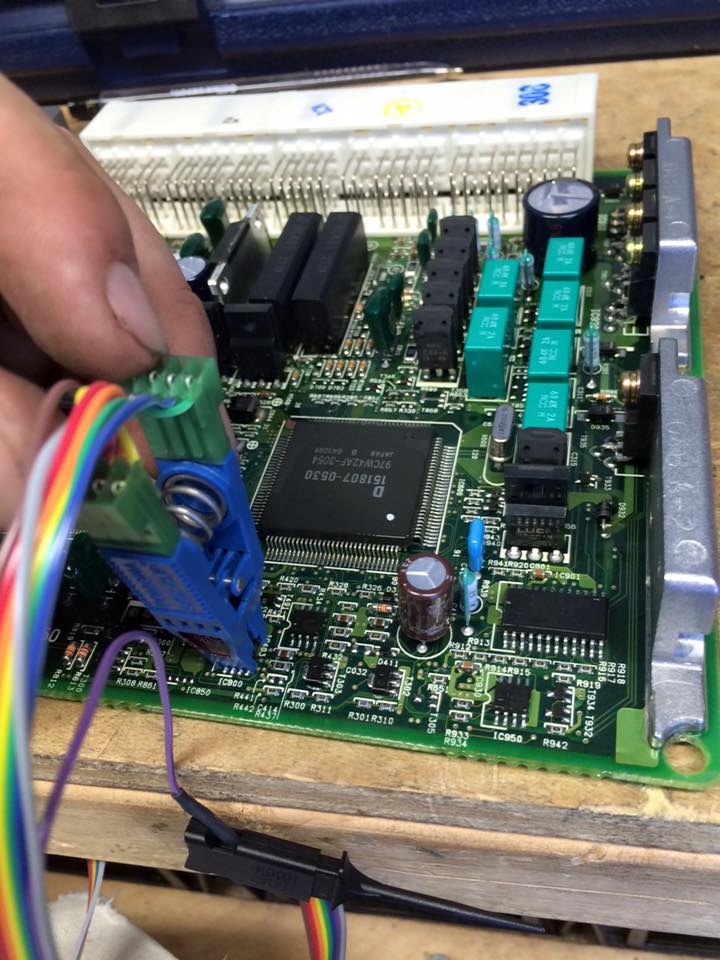 image of a car computer being reprogrammed