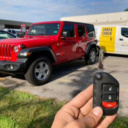Cut and programmed a new flip key for a Jeep driver who lost theirs while out running errands.